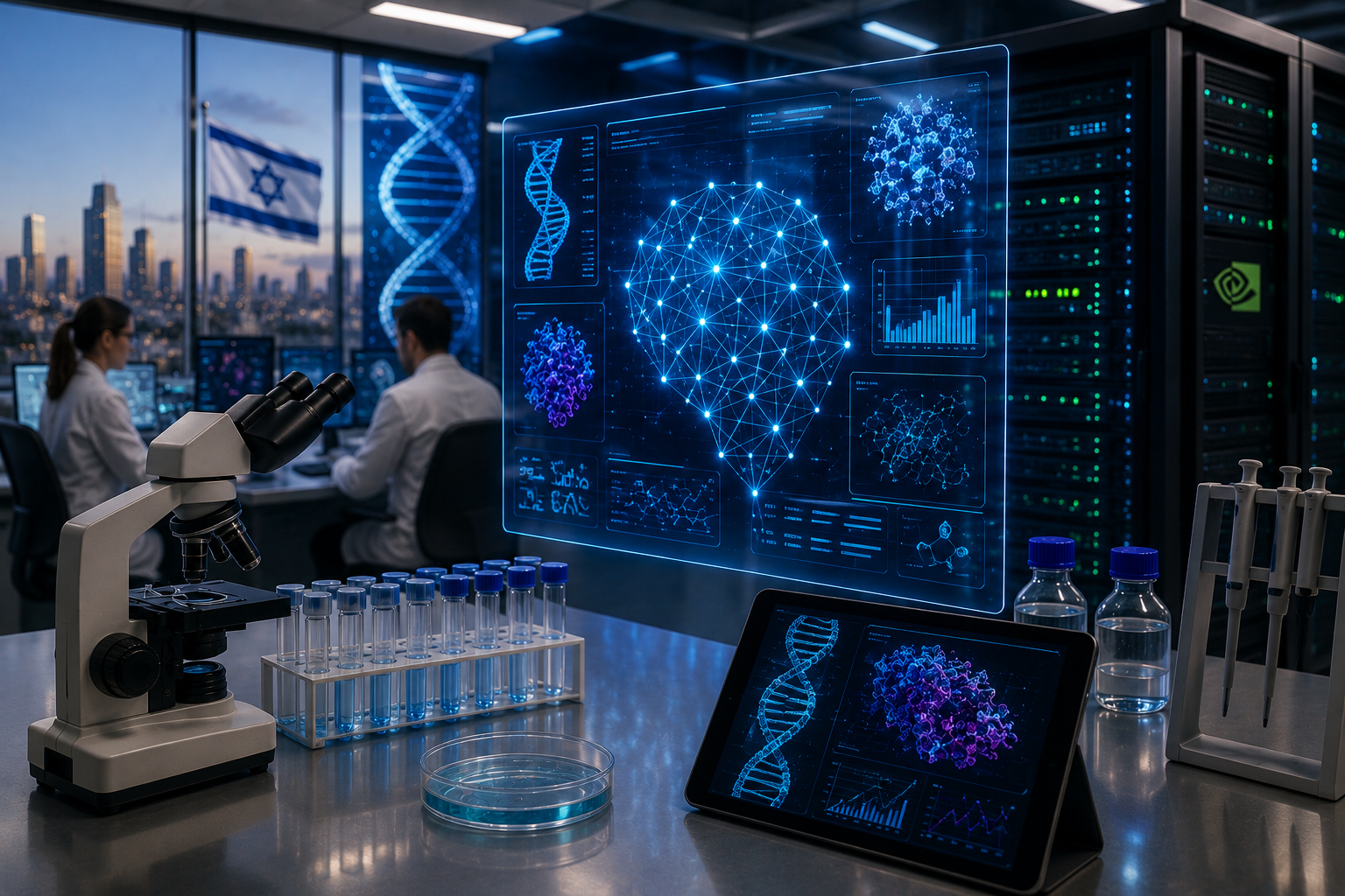 Lee más sobre el artículo Israel apuesta a la biología con IA: lanza un consorcio nacional de 70 millones de shekels junto a NVIDIA y Teva