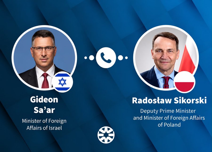 En este momento estás viendo Sa’ar y Sikorski analizaron el auge del turismo israelí en Polonia y la investigación del incidente en Judea y Samaria